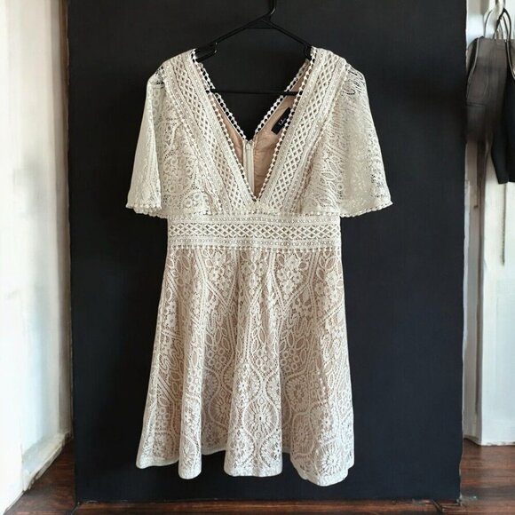 Lulus Dresses & Skirts - Lulus Love Swept White Lace Midi Skater Dress Size XL New